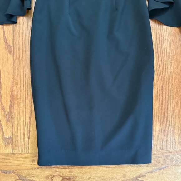 Milly Cady Selena Off Shoulder Bell Sleeve Mini Dress in black size 4 - Picture 7 of 14